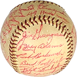 Macon Peaches Baseball Signatures Jim Greengrass and Bobby Adams